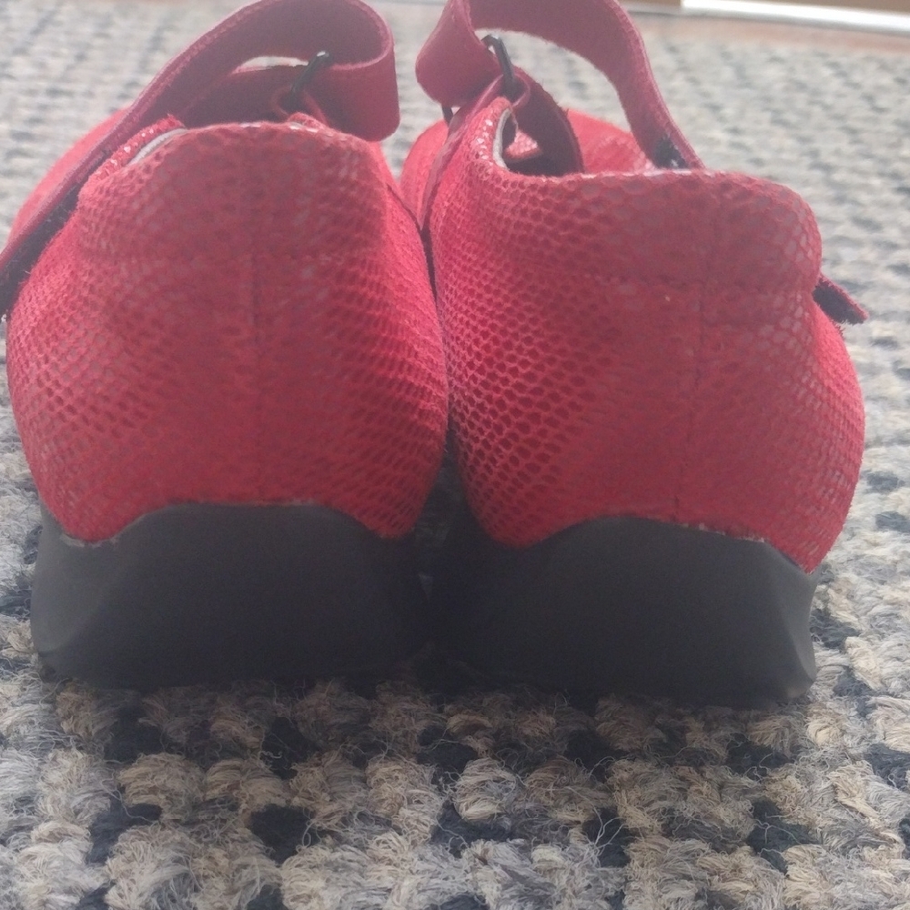 Wolky Red Leather Mary Jane Flats - Picture 7 of 9